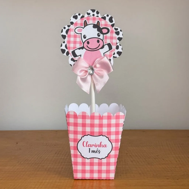 PEGUE E MONTE - Centro de Mesa VAQUINHA - Decoração de Festa | Lembrancinhas | Aniversário | Personalizados