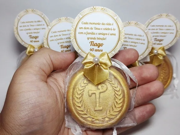 Lembrancinha 40 Anos, Sabonete Letra Inicial Personalizada