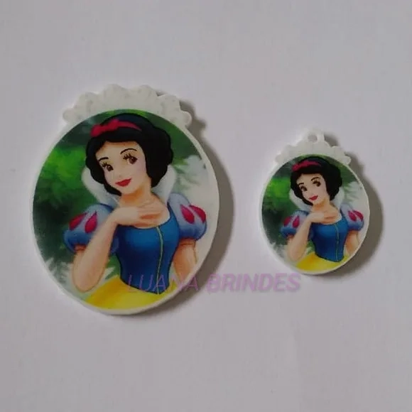 Kit Branca de Neve Aplique e Pingente de Acrílico 3 Kits