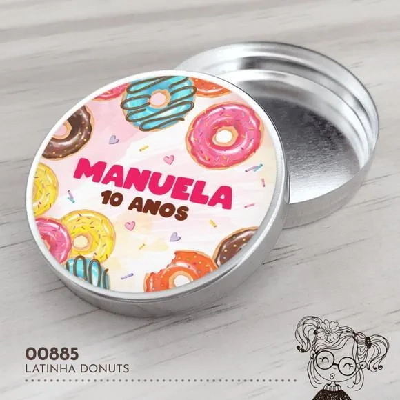 Latinha Adesivada Donuts - 00885