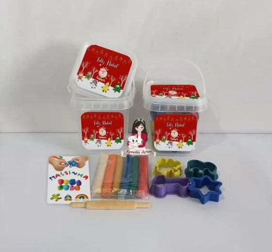Kit Massinha no Baldinho Personalizada Natal Novo
