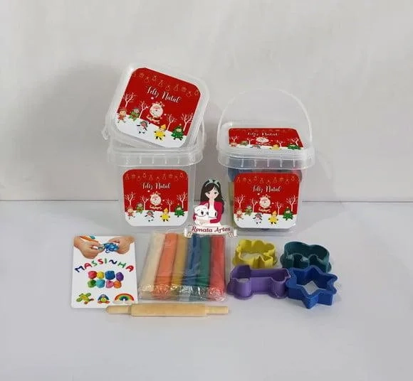 Kit Massinha no Baldinho Personalizada Natal Novo