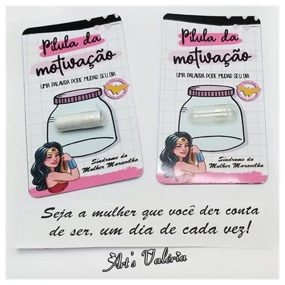 Cartão Cápsula com Mensagem Motivacionais