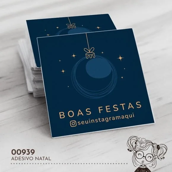 Adesivo Quadrado Natal - 00939