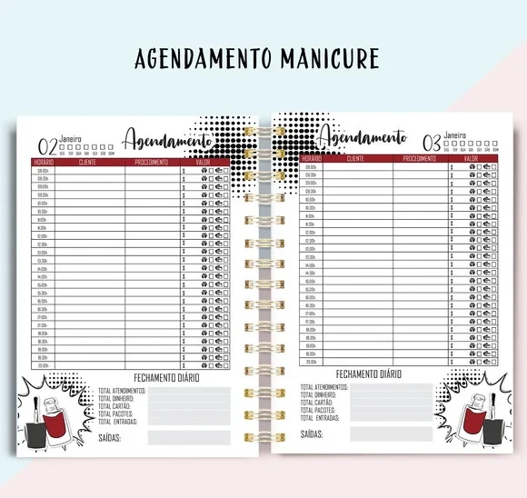 Arquivo Digital Agenda Manicure Permanente Jpg/pdf - Cod 51