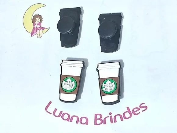 Pins de Crocs Starbucks Emborrachado Pacote com 6 Unidades