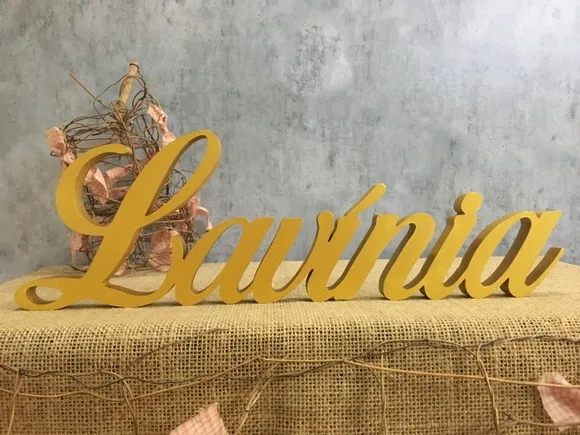 Nomes de Mesa Em MDF Linha Cursiva