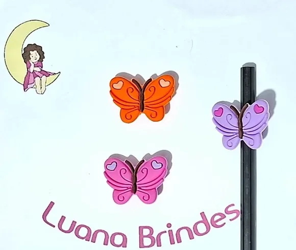 Lápis C/ponteira Borboleta Emborrachado Pacote com 6 Unidade