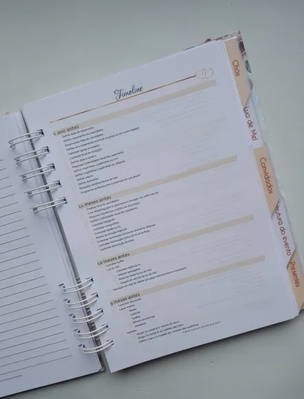 Planner da Noiva Personalizado Permanente c/ Divis - Mod 01