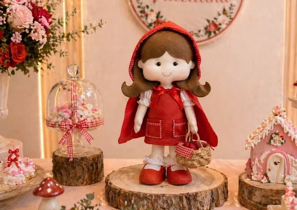 Kit Chapeuzinho Vermelho em Feltro 40cm - 3 Peças