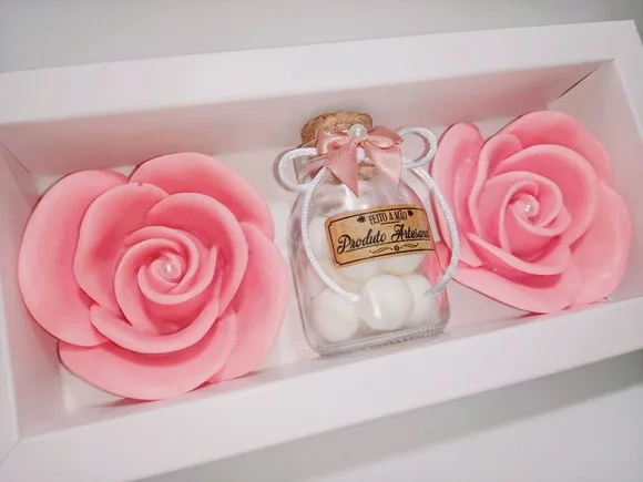 Kit Presente de Aniversário, Pote de Pérolas com Sabonetes