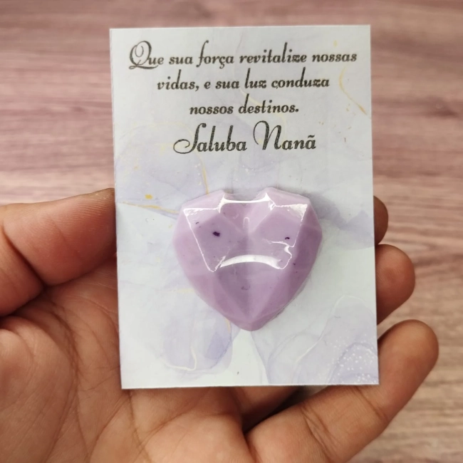 30 UNIDADES Mini Sabonete Coração Diamante no Card  Lembrancinhas Nanã