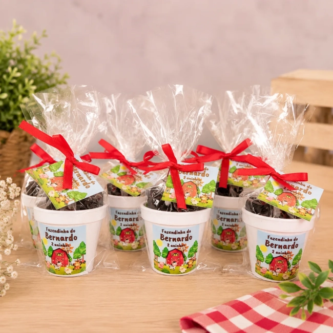 30 unidades Kit Jardinagem Fazendinha Vermelha - Trabalhamos com qualquer tema