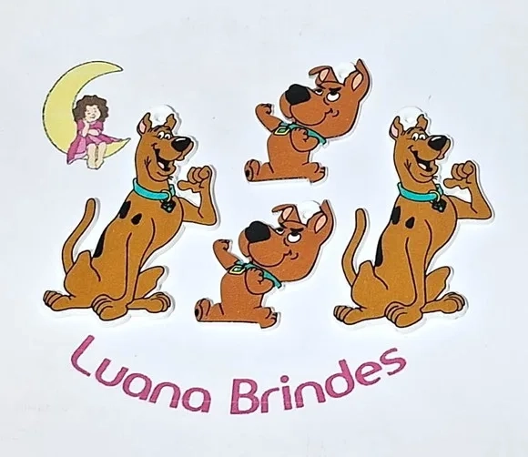 Pingente Scooby-doo e Scooby-loo Acrilico Pacote com 6 Unid.