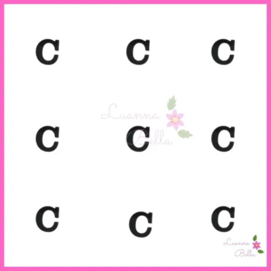 Aplique Letra C de Acrílico Preto - Pct c/ 8 unidades