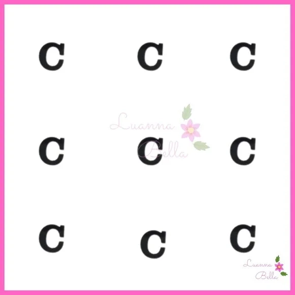 Aplique Letra C de Acrílico Preto - Pct c/ 8 unidades
