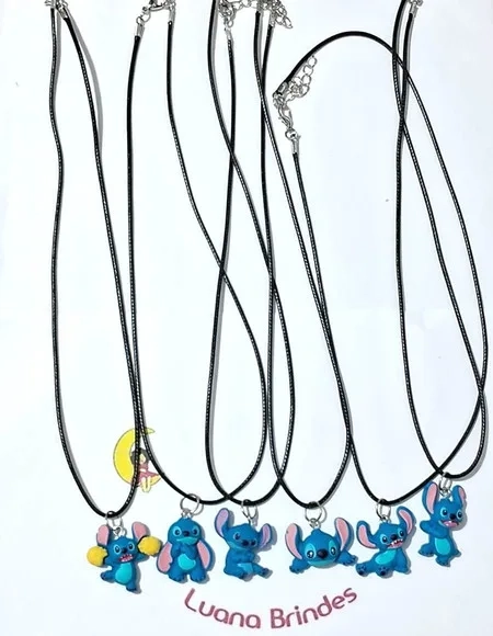 Colar Stitch Resina Pacotes com 6 Unidades