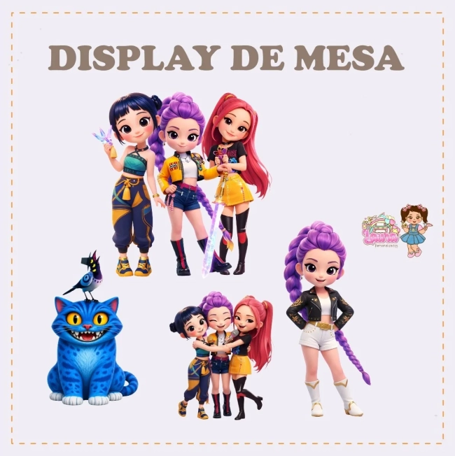 Kit Festa Só Um Bolinho GUERREIRAS DO K P0P - Decoração de Festa