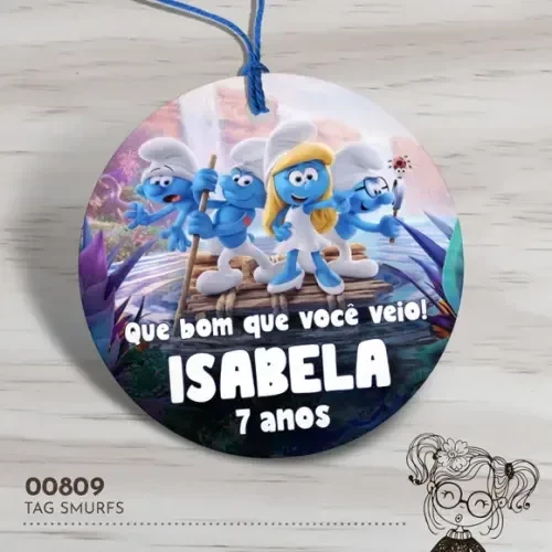 Tag Redonda Smurfs - 00809