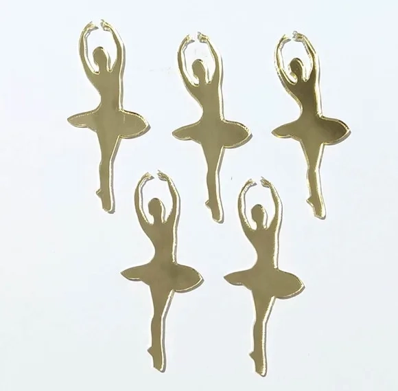 Aplique Bailarina 5cm Acrílico Espelhado Pacote C/5 Unidades