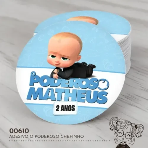 Adesivo Redondo o Poderoso Chefinho - 00610