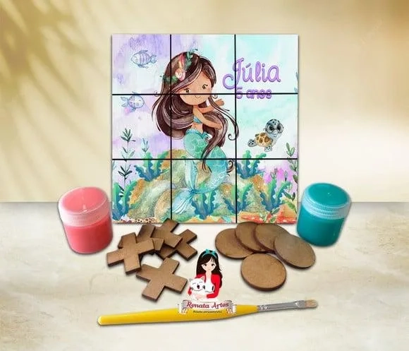Jogo da Velha com Tinta Personalizado Sereia