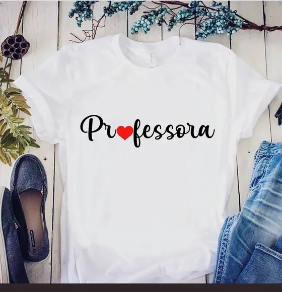 Camiseta Professora com Coração