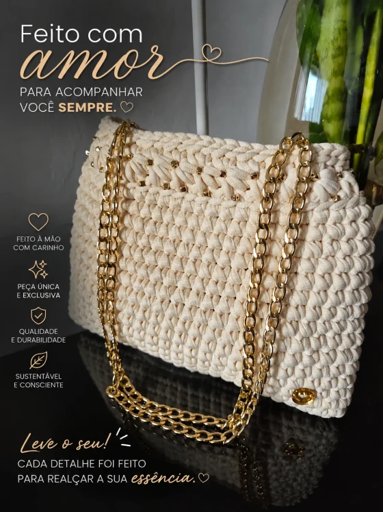 Bolsa crochê fio de malha