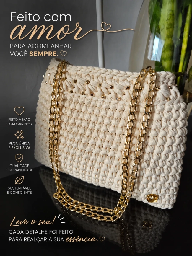 Bolsa crochê fio de malha