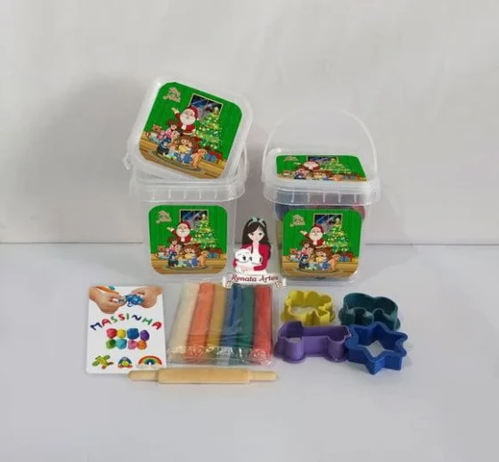 Kit Massinha no Baldinho Personalizada Natal 2025
