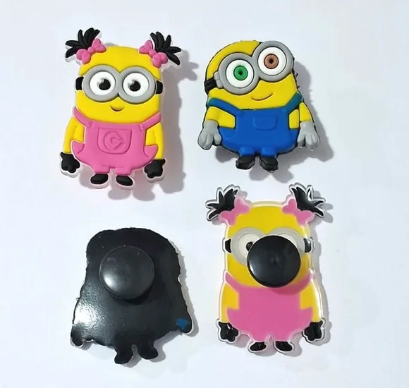 Pins de Crocs Minions Emborrachado Pacote com 6 Unidades