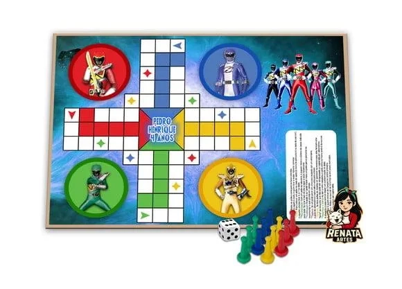 Jogo de Ludo Personalizado Power Rangers