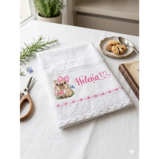 Toalha De Banho Artesanal Personalizada Belo Ponto