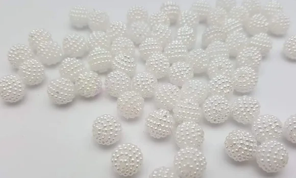 Pérolas Craqueladas Brancas de 10mm (pacote c/ 50 unids.)