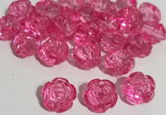Bola Flor Pink de Acrílico - 20 Peças