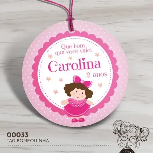 Tag Redonda Bonequinha - 00033