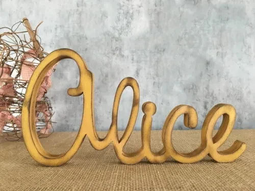 Letras Decorativas em MDF - Linha Cursiva - Rústica