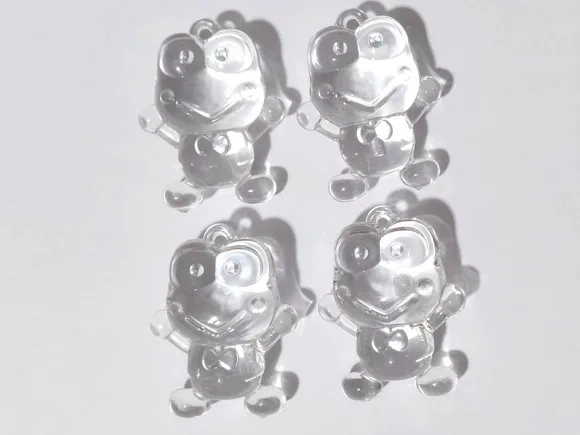 Pingente Sapinho de Acrílico 3,5cm Pacotes com 10 Unidades
