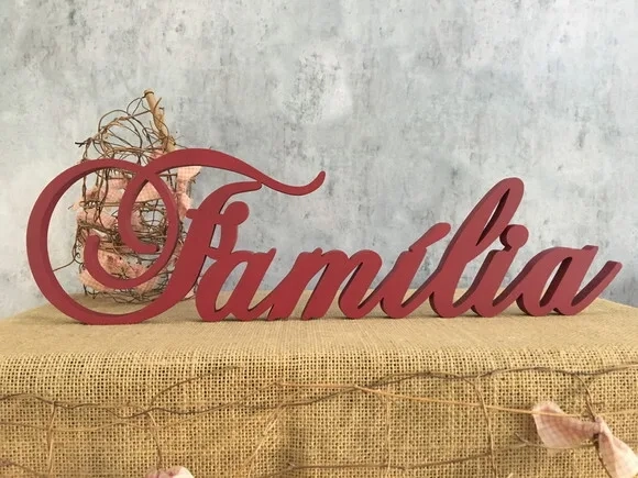 FAMÍLIA Palavras Decorativas De MDF