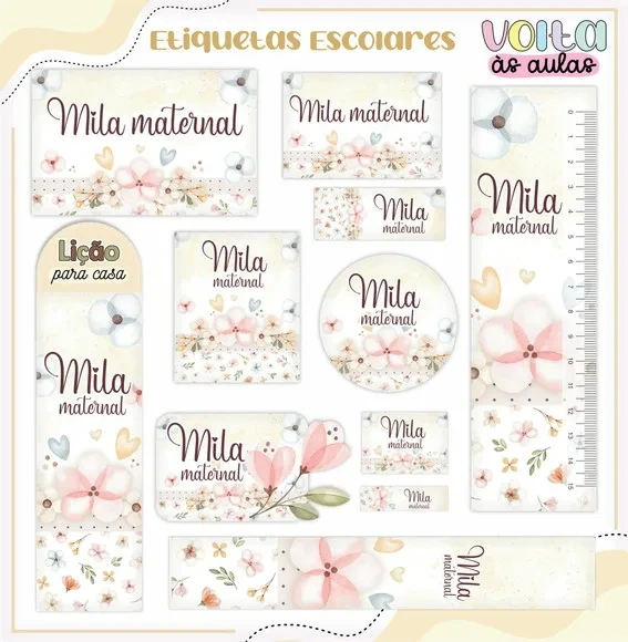 60 Etiquetas Escolares Personalizadas Prova D
