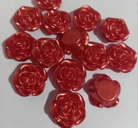 Flor Abs Vermelho Ferrugem Furo Passante 7 Peças