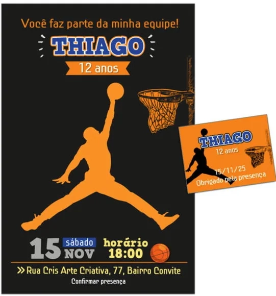 Convite Digital C/tag Basquete