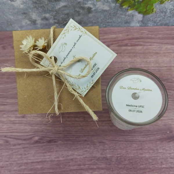 35 Vela Aromática no Copo Lembrancinha Personalizada Formatura, Batizado, Casamento, Corporativo e etc. Fazemos Qualquer Tema