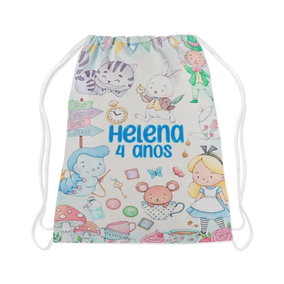 Mochilinha personalizada De Alice no Pais das Maravilhas