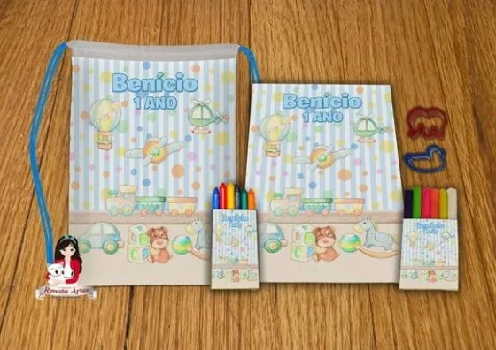 Kit Passatempo Personalizado na Mochila Brinquedos Vintage
