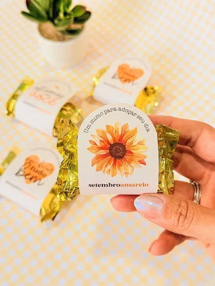Embalagem para Bombom Setembro Amarelo- Enviado Desmontado