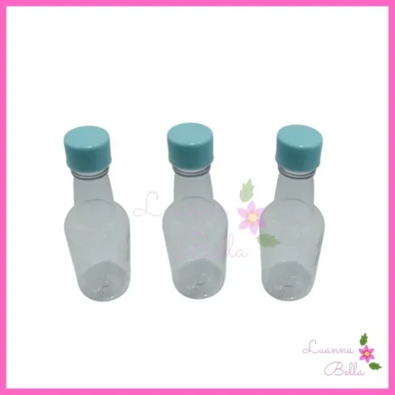 Garrafa de PVC 50 ml C/Tampa Lisa Azul -Pct c/10 unds