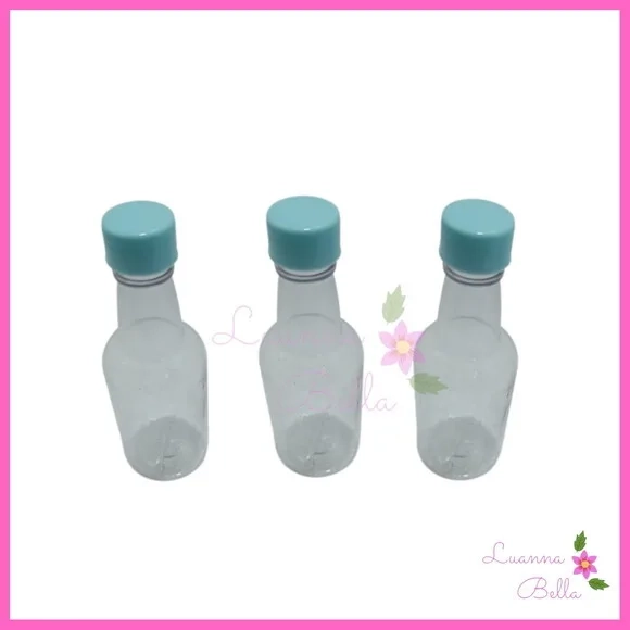 Garrafa de PVC 50 ml C/Tampa Lisa Azul -Pct c/10 unds