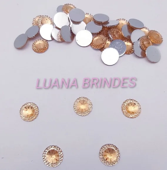 Chaton Dourado Redondo - 14mm - pct c/50 unidades