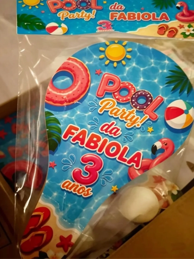 Raquete de Ping e Pong Personalizada para lembrancinhas Pool Party